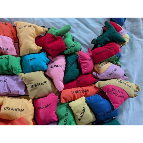 Vintage Plush Map with Plush States Puzzle Velcro (A8) - Picture 2 of 8